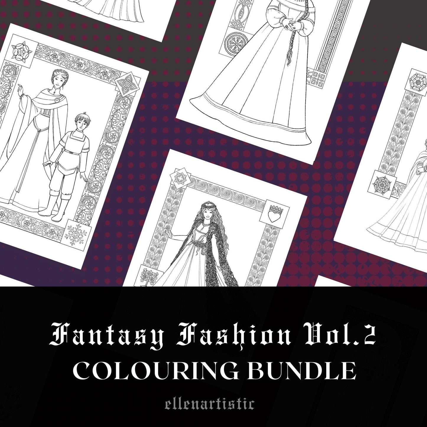 Knights & Princesses: A Fictional Fashion Coloring Book