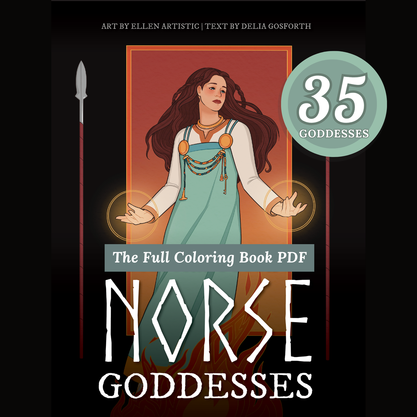 A Coloring Book of Norse Goddesses - 35+ Page PDF