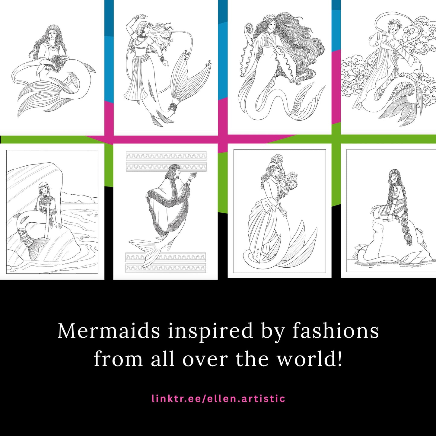 Historical Mermaids A Coloring PDF of Historical Mermaids