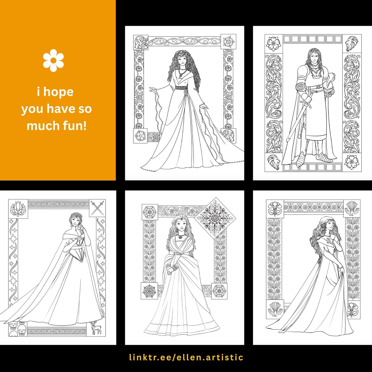 Lion's Pride Fashion Coloring Bundle - 14 Page PDF by Ellen Artistic