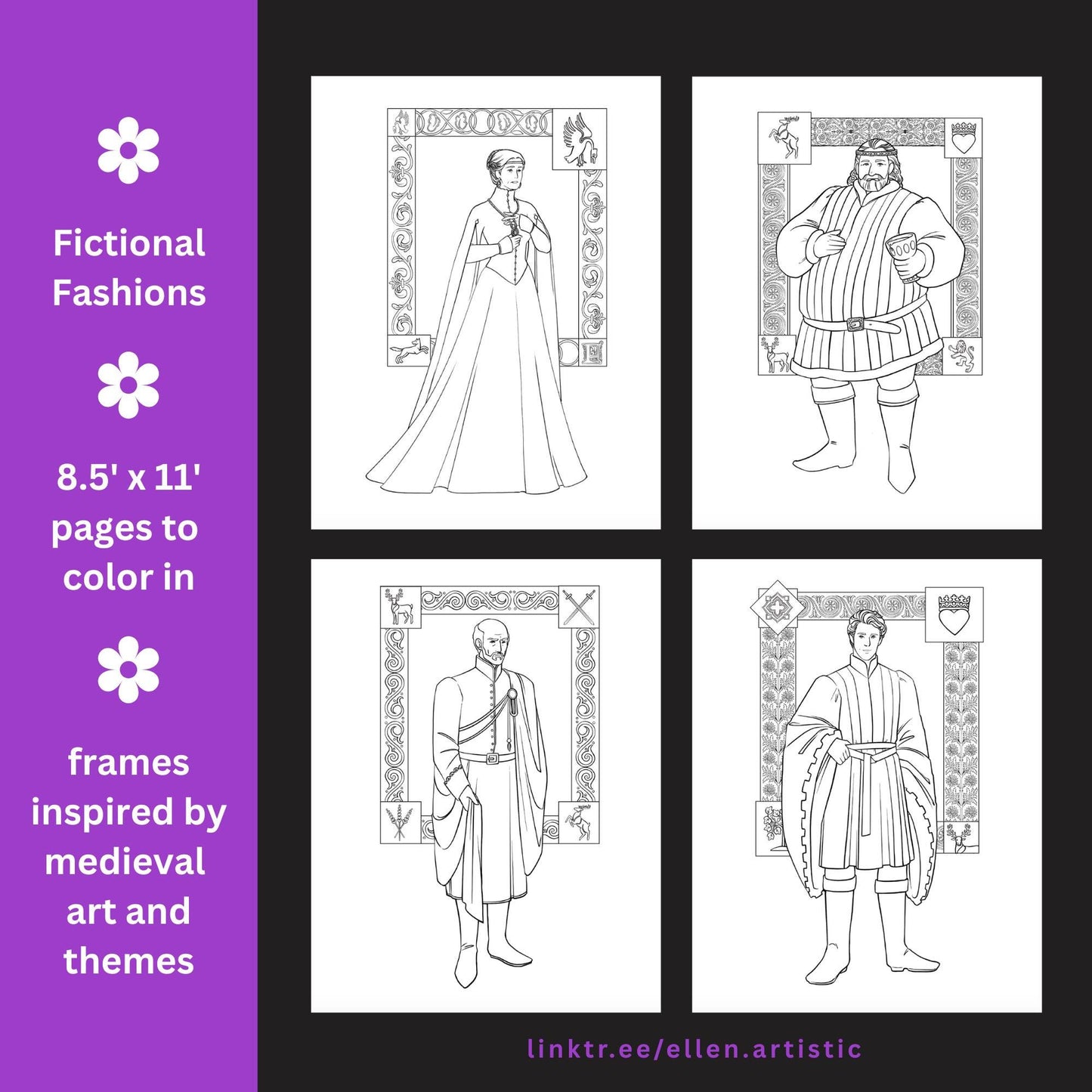 Storm Fury Fashion Coloring Bundle - 12 Page PDF by Ellen Artistic