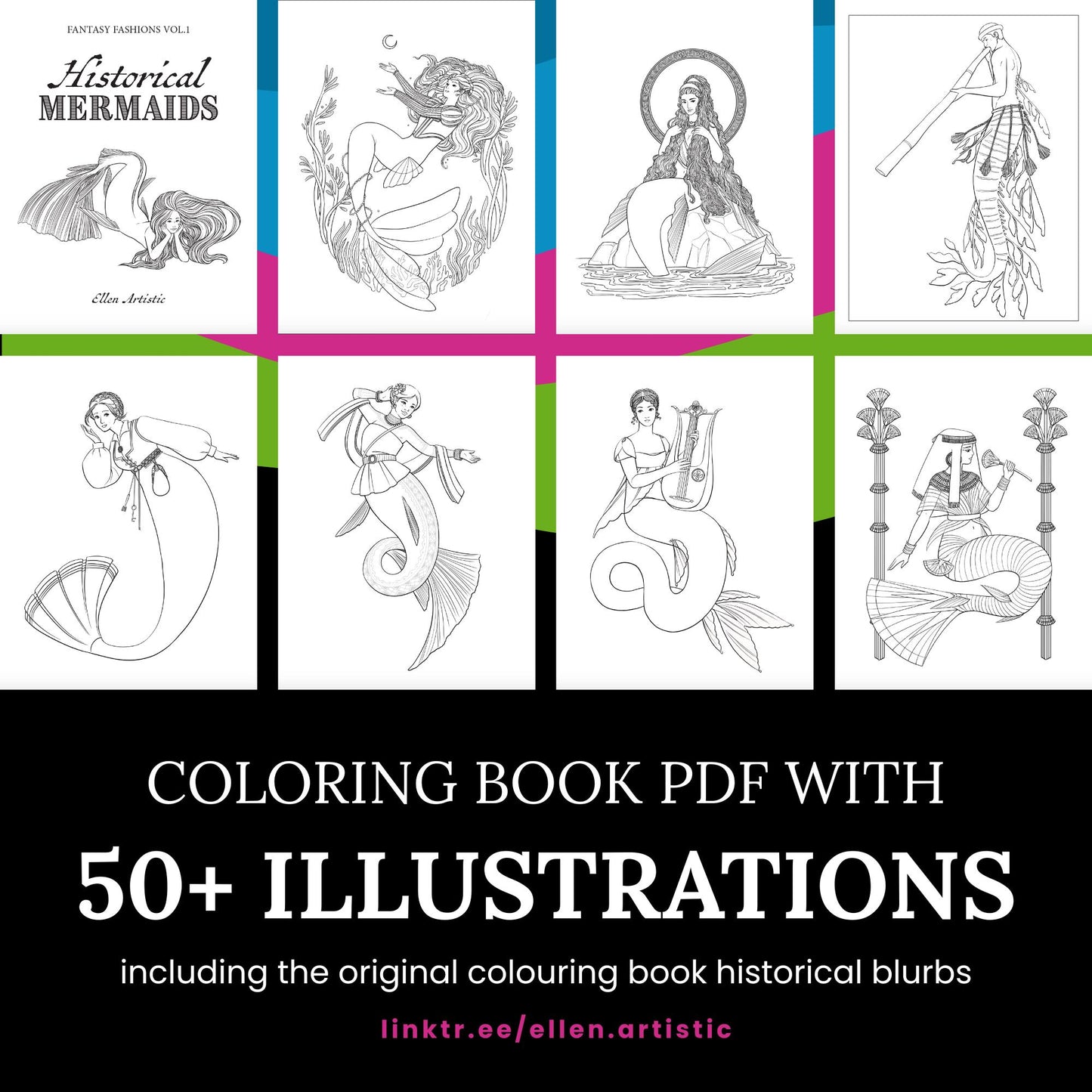 Historical Mermaids A Coloring PDF of Historical Mermaids