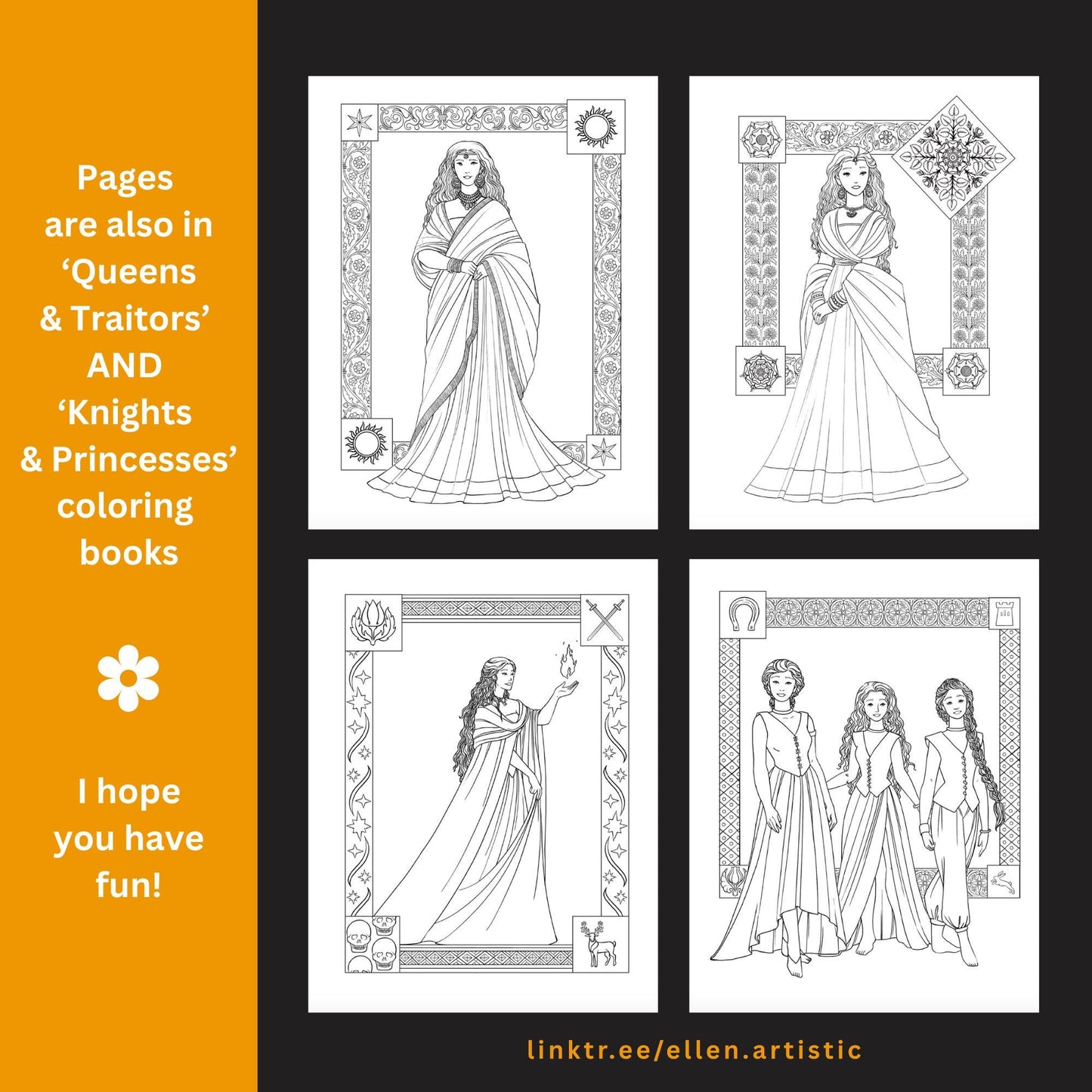 Spears in the Sun Fashion Coloring Bundle - 12 Page PDF by Ellen Artistic