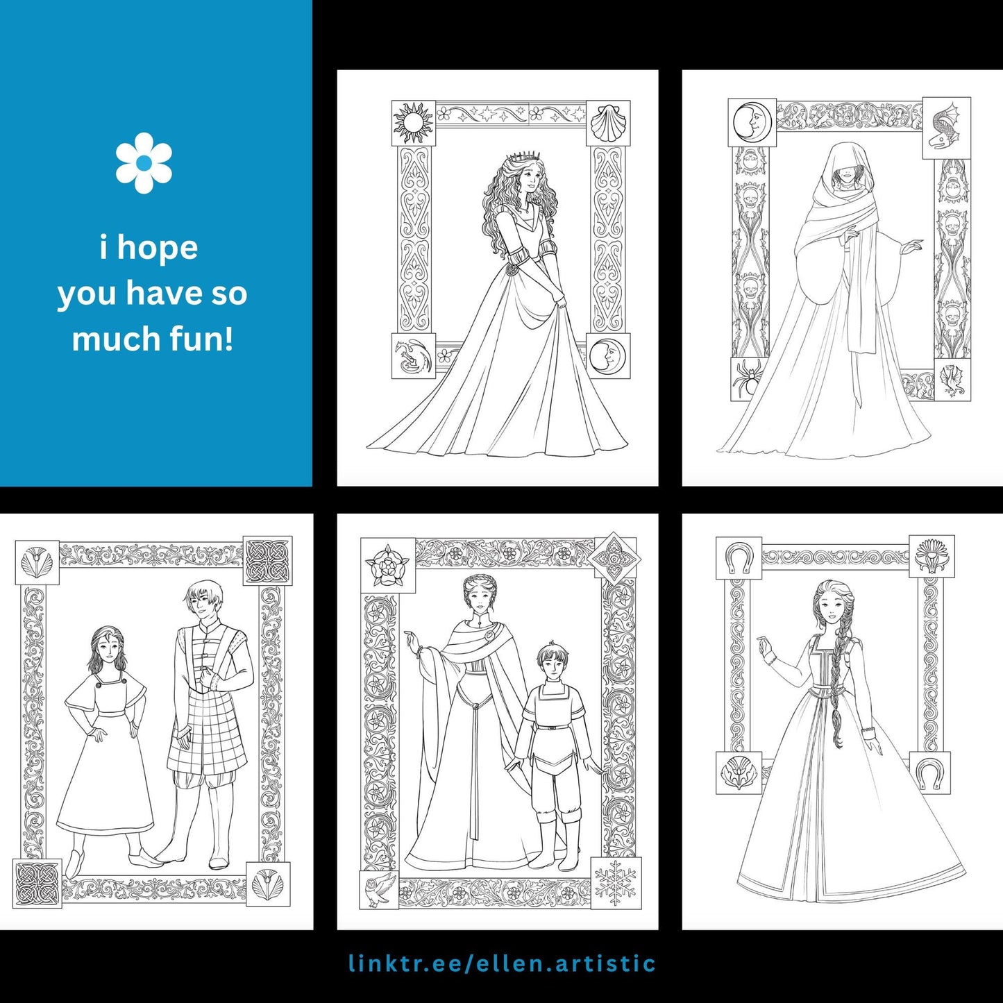 Rivers & Lakes Fashion Coloring Bundle - 13 Page PDF by Ellen Artistic