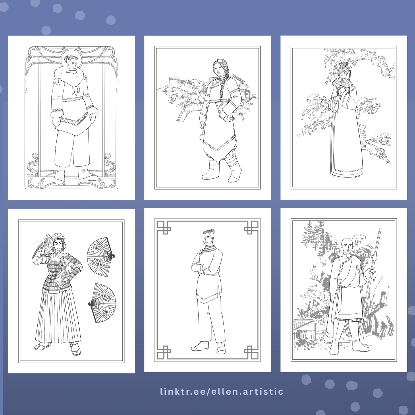 Across the Elements - 31 Page PDF Coloring Book by Ellen Artistic