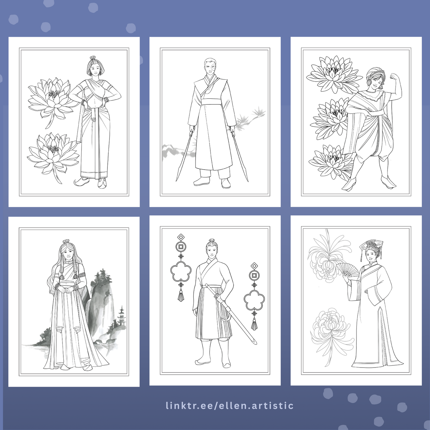 Across the Elements - 31 Page PDF Coloring Book by Ellen Artistic