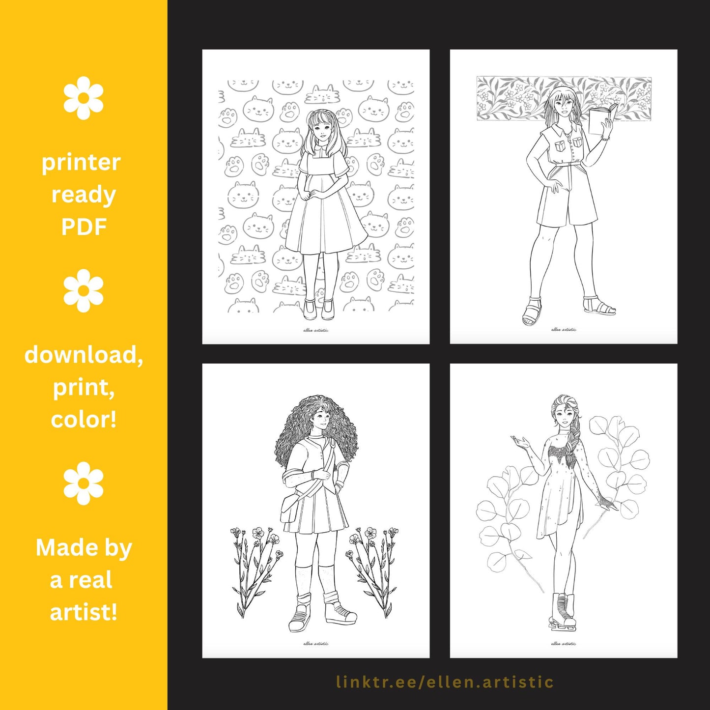 Modern Fashion #2 Coloring Pages - 12 Page PDF by Ellen Artistic
